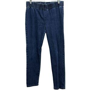 Soft Surroundings Dark Wash Pull On Jeggings Elastic Waist Tapered Leg Sz M